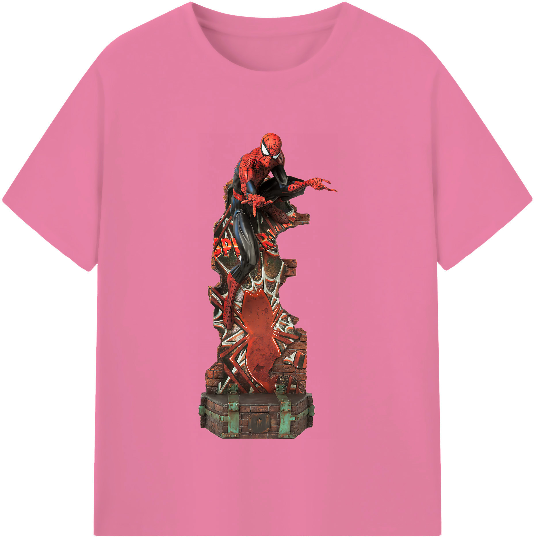 （画像用） Spider Man スパイダーマン 綿100％半袖Tシャツ（フロントプリント）